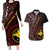 Papua New Guinea Oro Tapa Motif Couples Matching Long Sleeve Bodycon Dress and Hawaiian Shirt Special