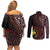 Papua New Guinea Oro Tapa Motif Couples Matching Off Shoulder Short Dress and Long Sleeve Button Shirt Special