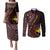 Papua New Guinea Oro Tapa Motif Couples Matching Puletasi and Long Sleeve Button Shirt Special