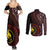 Papua New Guinea Oro Tapa Motif Couples Matching Summer Maxi Dress and Long Sleeve Button Shirt Special