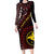 Papua New Guinea Oro Tapa Motif Family Matching Long Sleeve Bodycon Dress and Hawaiian Shirt Special