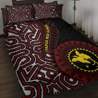 Papua New Guinea Oro Tapa Motif Quilt Bed Set Special LT7 Black - Polynesian Pride