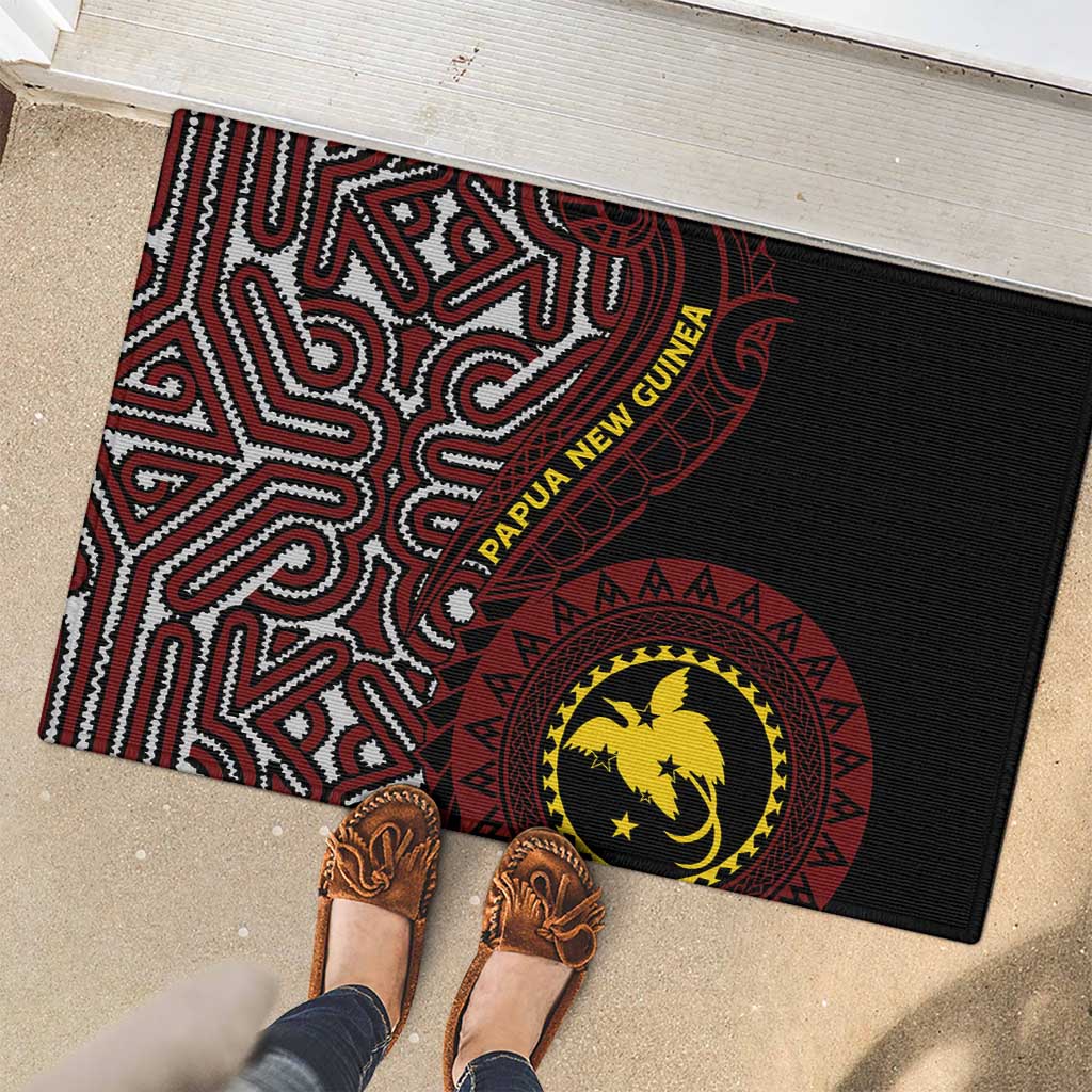 Papua New Guinea Oro Tapa Motif Rubber Doormat Special LT7 - Polynesian Pride