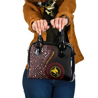 Papua New Guinea Oro Tapa Motif Shoulder Handbag Special LT7 One Size Black - Polynesian Pride