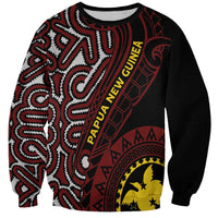 Papua New Guinea Oro Tapa Motif Sweatshirt Special LT7 Unisex Black - Polynesian Pride