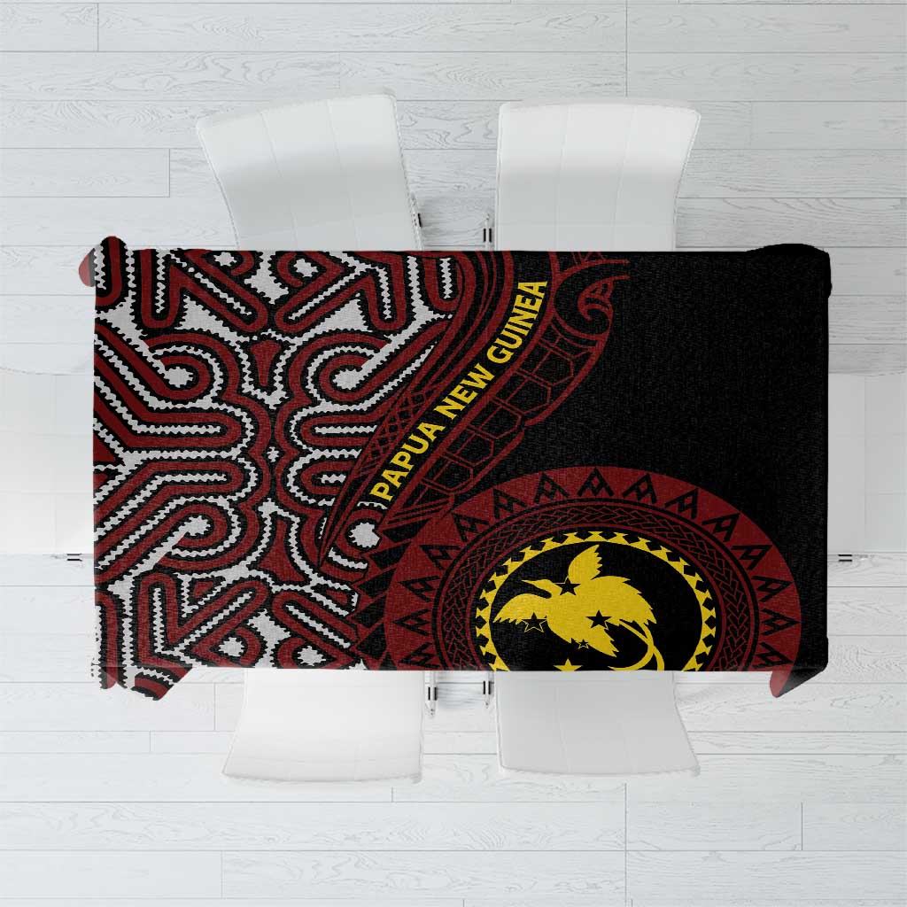 Papua New Guinea Oro Tapa Motif Tablecloth Special LT7 Black - Polynesian Pride