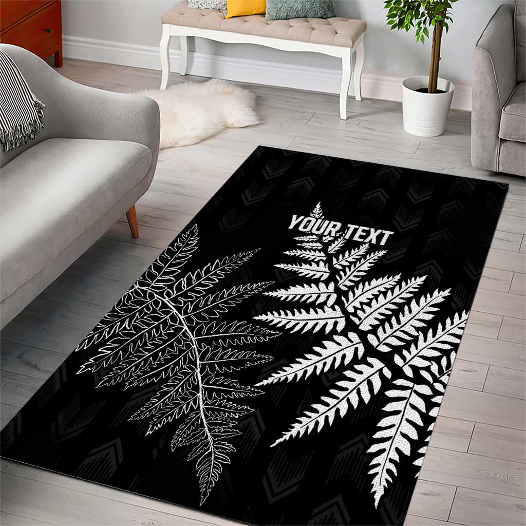 New Zealand Lawn Bowls Personalized Area Rug Wrap-Around Silver Fern LT7 - Polynesian Pride