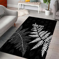 New Zealand Lawn Bowls Personalized Area Rug Wrap-Around Silver Fern LT7 - Polynesian Pride