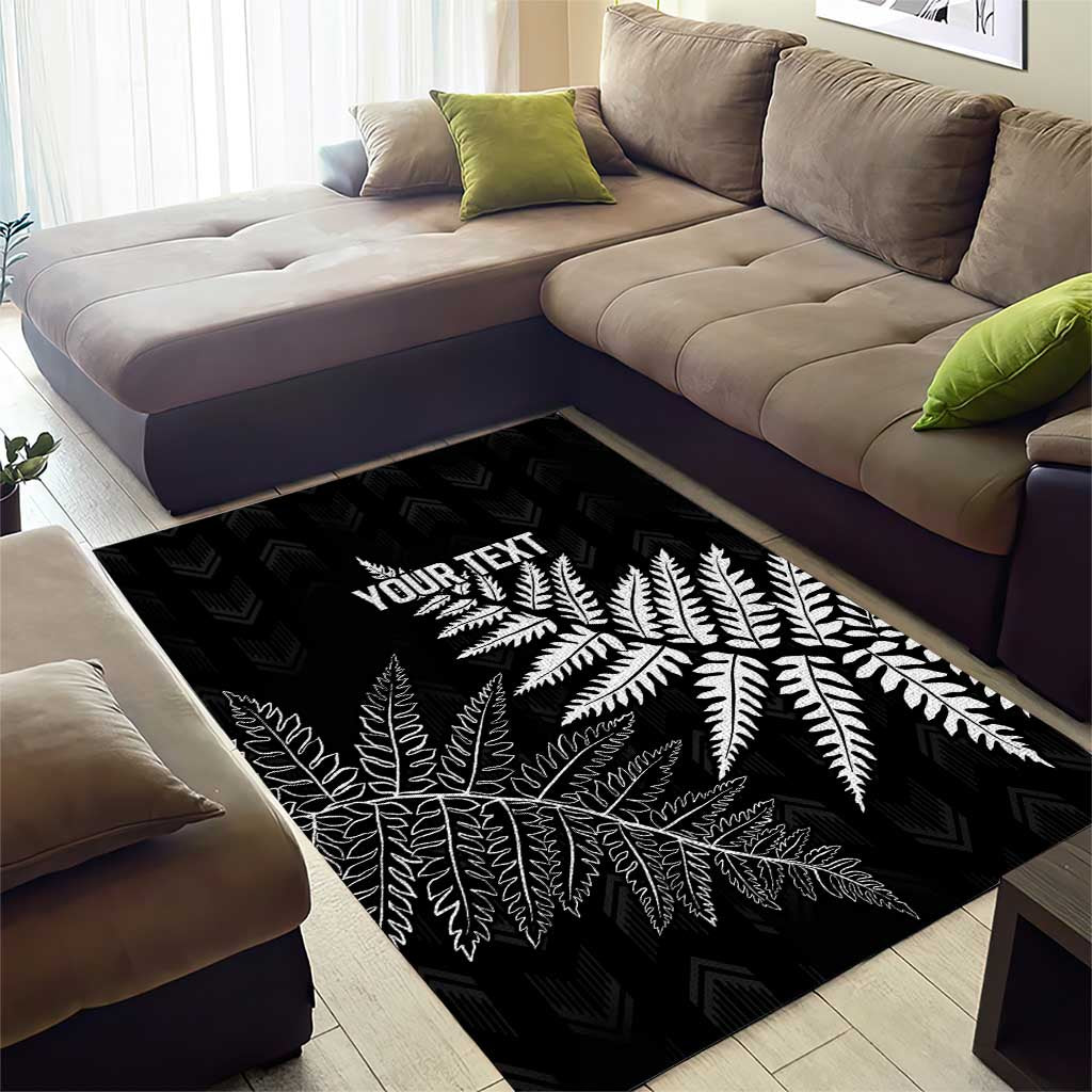 New Zealand Lawn Bowls Personalized Area Rug Wrap-Around Silver Fern LT7 - Polynesian Pride