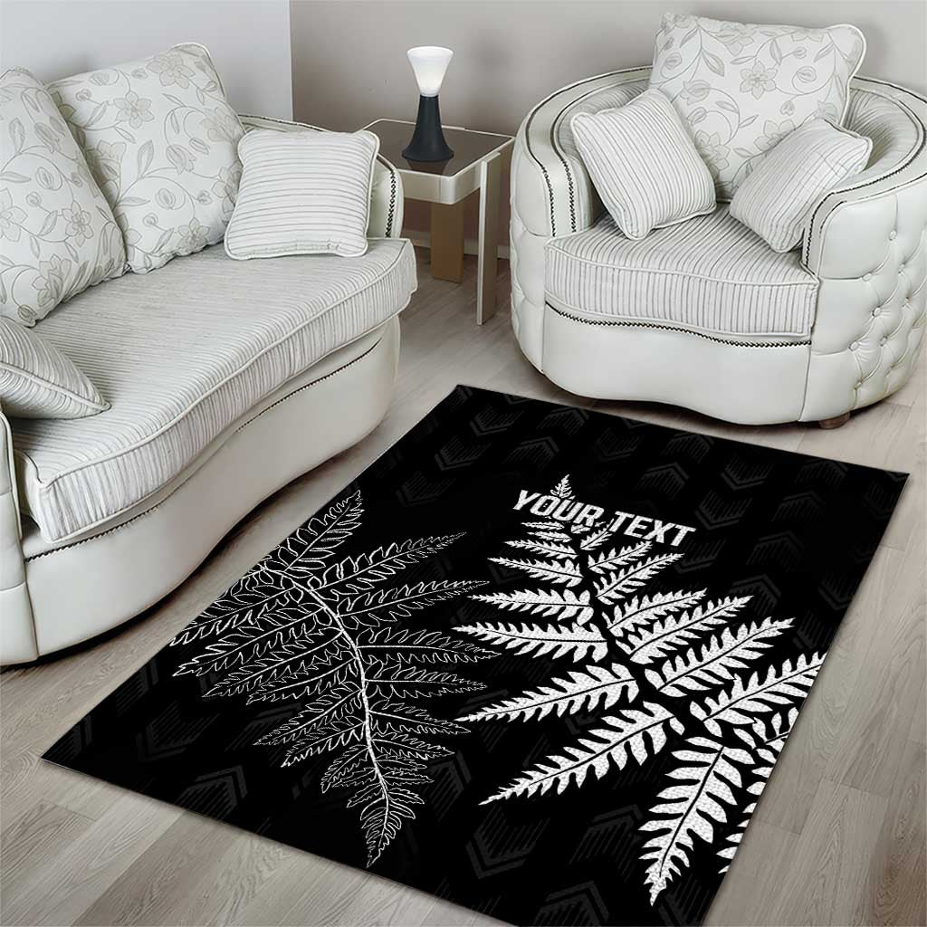 New Zealand Lawn Bowls Personalized Area Rug Wrap-Around Silver Fern LT7 - Polynesian Pride