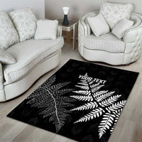 New Zealand Lawn Bowls Personalized Area Rug Wrap-Around Silver Fern LT7 - Polynesian Pride