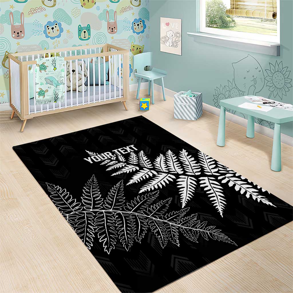 New Zealand Lawn Bowls Personalized Area Rug Wrap-Around Silver Fern LT7 - Polynesian Pride
