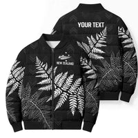 New Zealand Lawn Bowls Personalized Bomber Puffer Jacket Wrap-Around Silver Fern LT7 - Polynesian Pride
