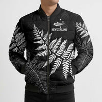 New Zealand Lawn Bowls Personalized Bomber Puffer Jacket Wrap-Around Silver Fern LT7 - Polynesian Pride