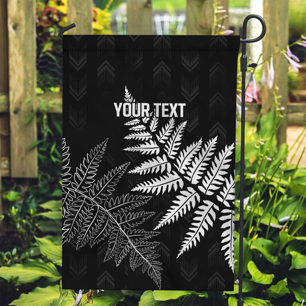 New Zealand Lawn Bowls Personalized Garden Flag Wrap-Around Silver Fern LT7 Garden Flag Black - Polynesian Pride