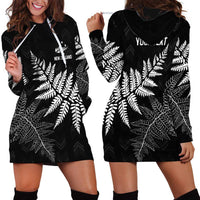 New Zealand Lawn Bowls Personalized Hoodie Dress Wrap-Around Silver Fern LT7 - Polynesian Pride