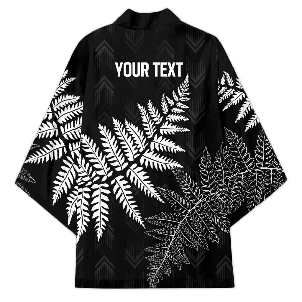 New Zealand Lawn Bowls Personalized Kimono Wrap-Around Silver Fern LT7 - Polynesian Pride
