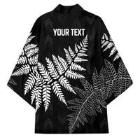 New Zealand Lawn Bowls Personalized Kimono Wrap-Around Silver Fern LT7 - Polynesian Pride