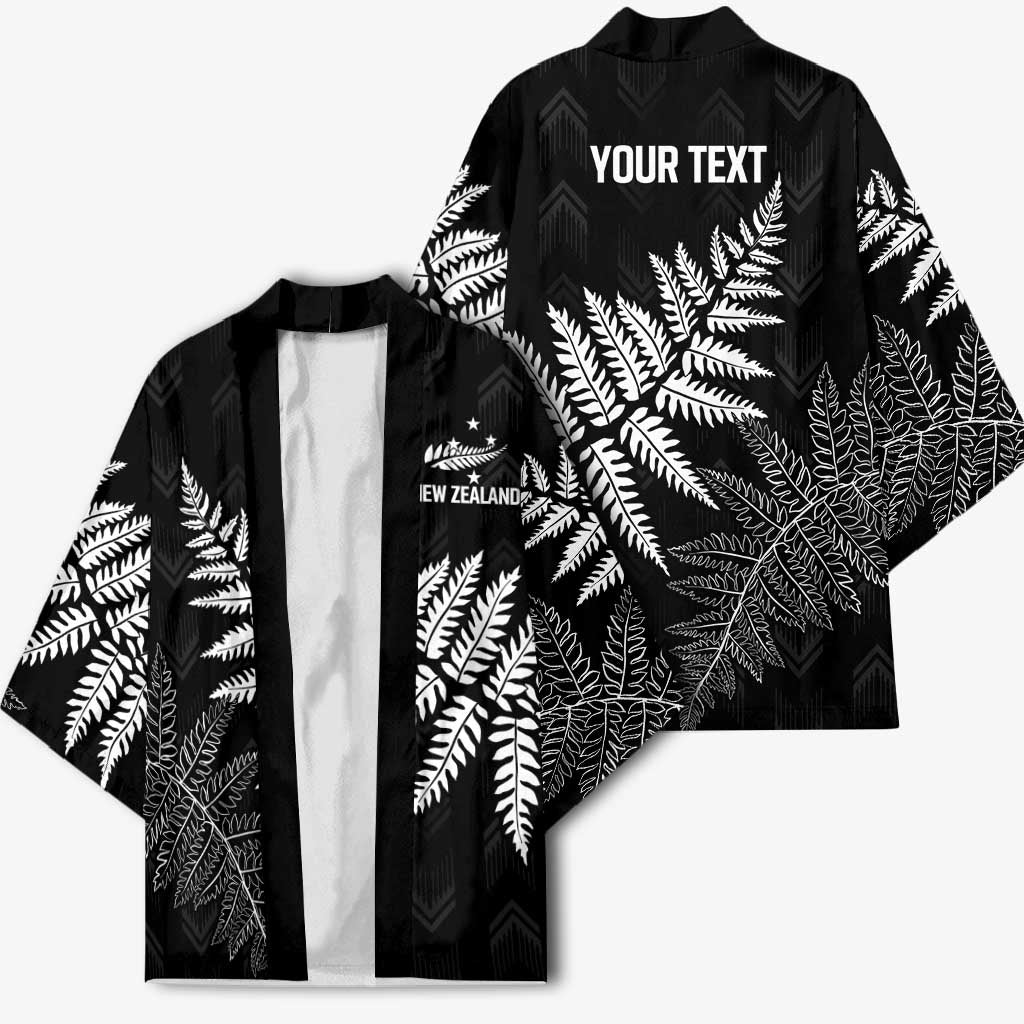 New Zealand Lawn Bowls Personalized Kimono Wrap-Around Silver Fern LT7 - Polynesian Pride