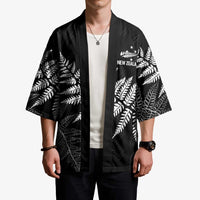 New Zealand Lawn Bowls Personalized Kimono Wrap-Around Silver Fern LT7 - Polynesian Pride