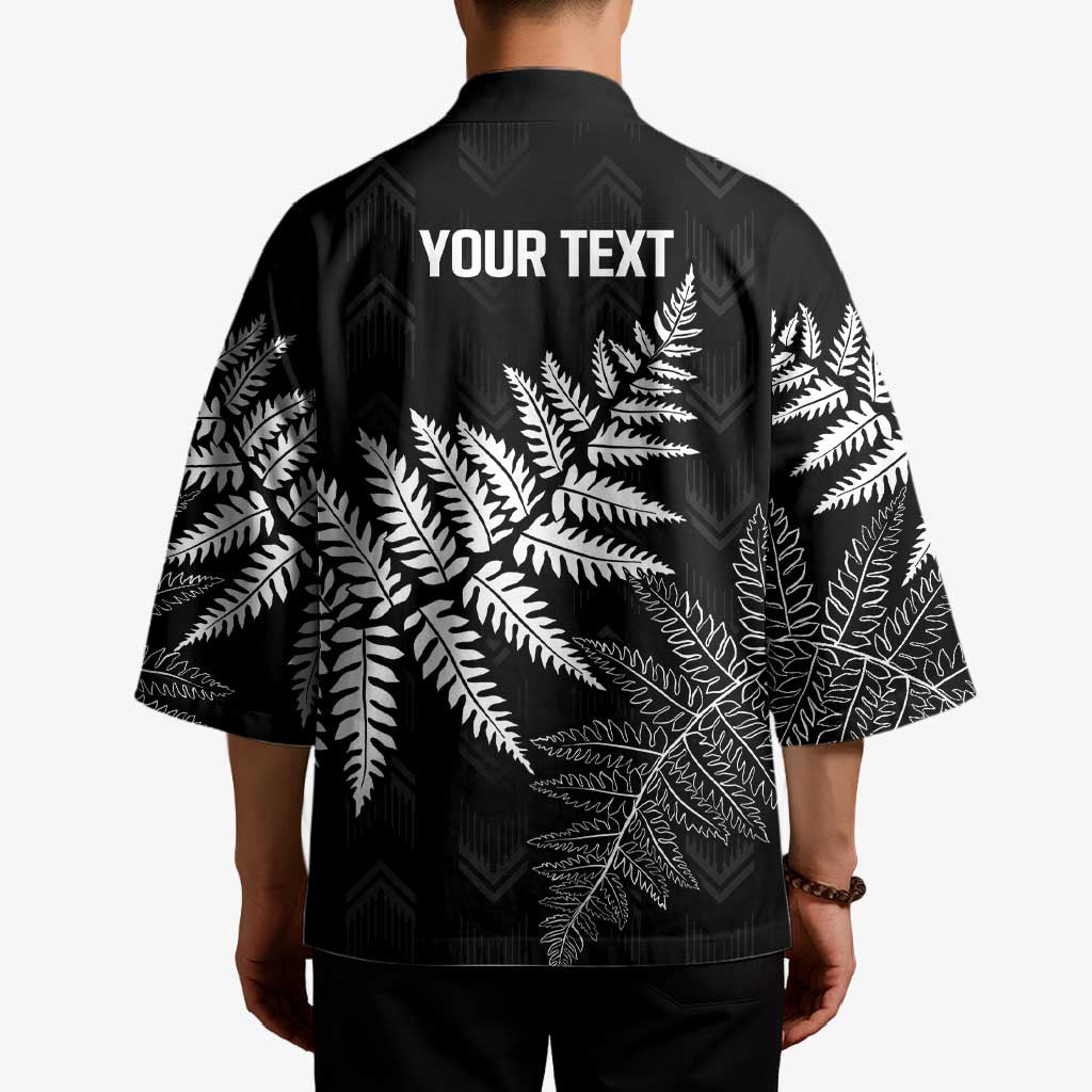 New Zealand Lawn Bowls Personalized Kimono Wrap-Around Silver Fern LT7 - Polynesian Pride