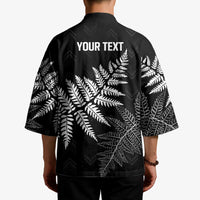 New Zealand Lawn Bowls Personalized Kimono Wrap-Around Silver Fern LT7 - Polynesian Pride