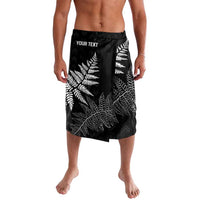 New Zealand Lawn Bowls Personalized Lavalava Wrap-Around Silver Fern LT7 Black - Polynesian Pride