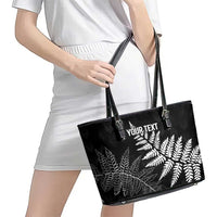 New Zealand Lawn Bowls Personalized Leather Tote Bag Wrap-Around Silver Fern LT7 - Polynesian Pride