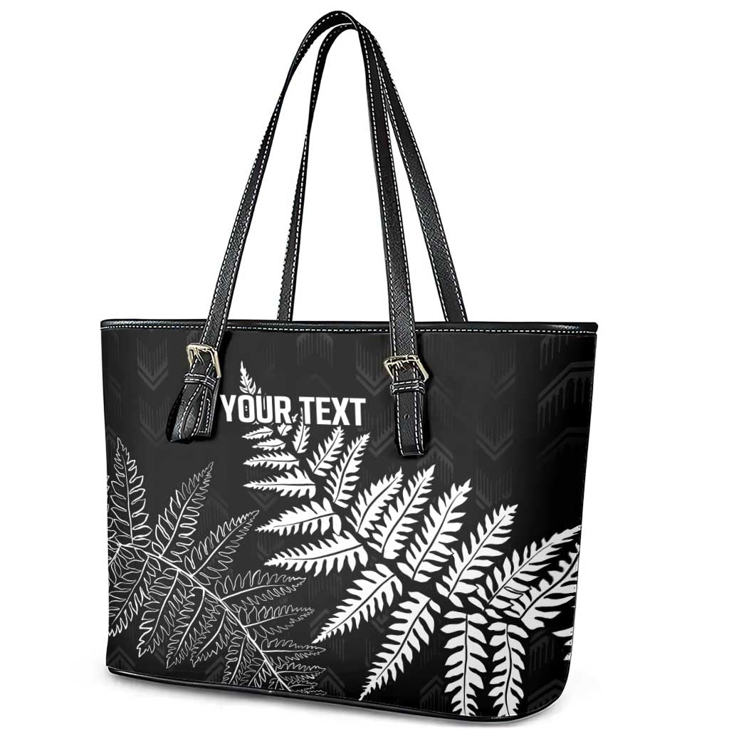 New Zealand Lawn Bowls Personalized Leather Tote Bag Wrap-Around Silver Fern LT7 - Polynesian Pride