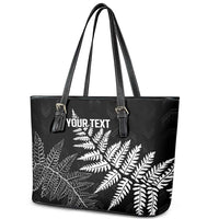 New Zealand Lawn Bowls Personalized Leather Tote Bag Wrap-Around Silver Fern LT7 - Polynesian Pride