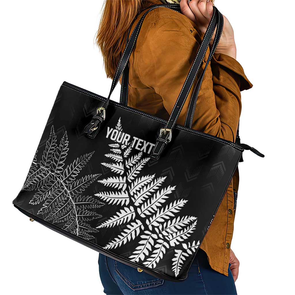 New Zealand Lawn Bowls Personalized Leather Tote Bag Wrap-Around Silver Fern LT7 - Polynesian Pride