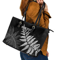 New Zealand Lawn Bowls Personalized Leather Tote Bag Wrap-Around Silver Fern LT7 - Polynesian Pride