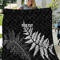 New Zealand Lawn Bowls Personalized Quilt Wrap-Around Silver Fern LT7 Black - Polynesian Pride