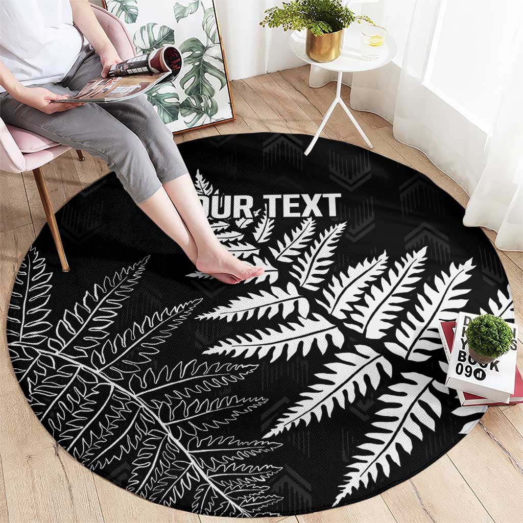 New Zealand Lawn Bowls Personalized Round Carpet Wrap-Around Silver Fern LT7 - Polynesian Pride