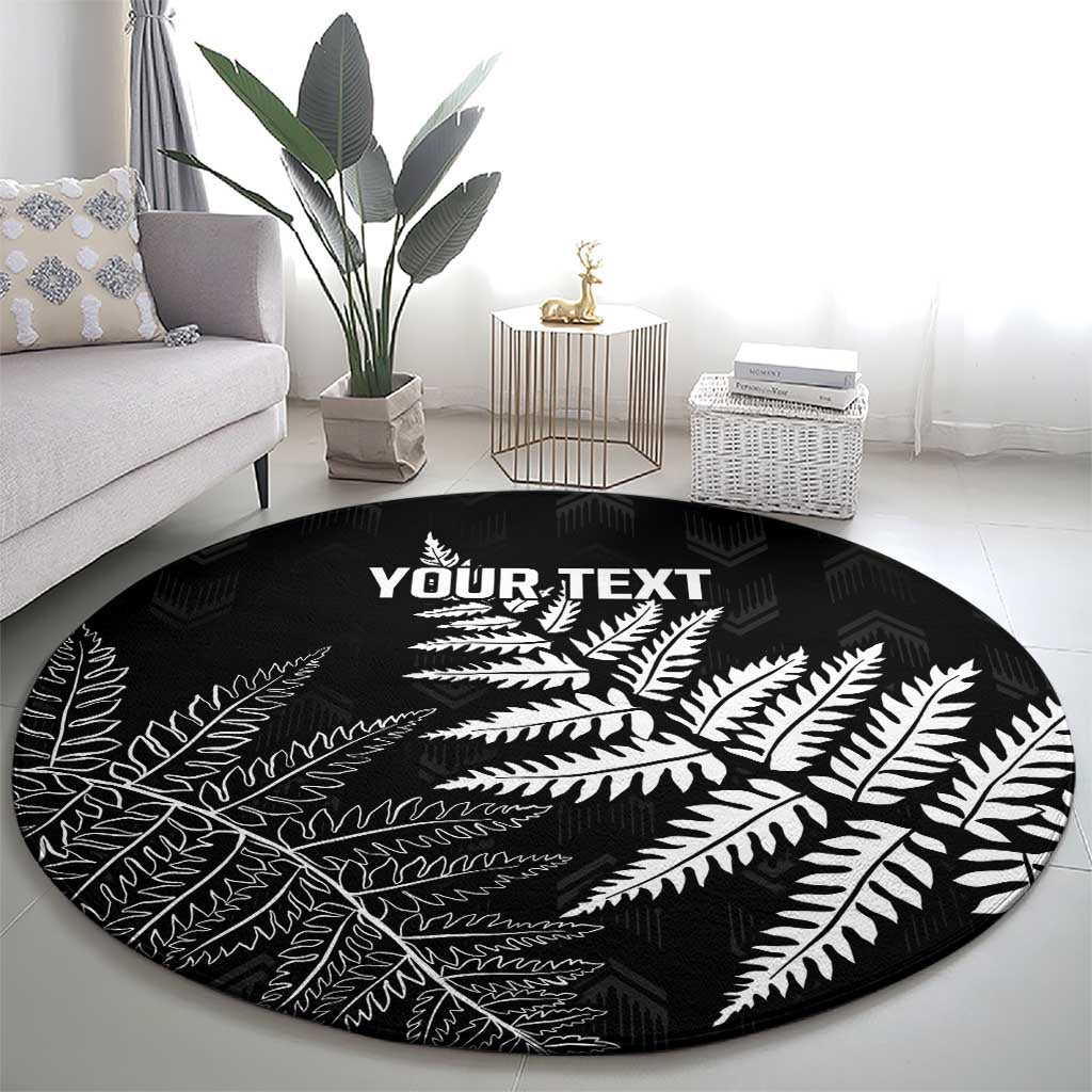 New Zealand Lawn Bowls Personalized Round Carpet Wrap-Around Silver Fern LT7 - Polynesian Pride