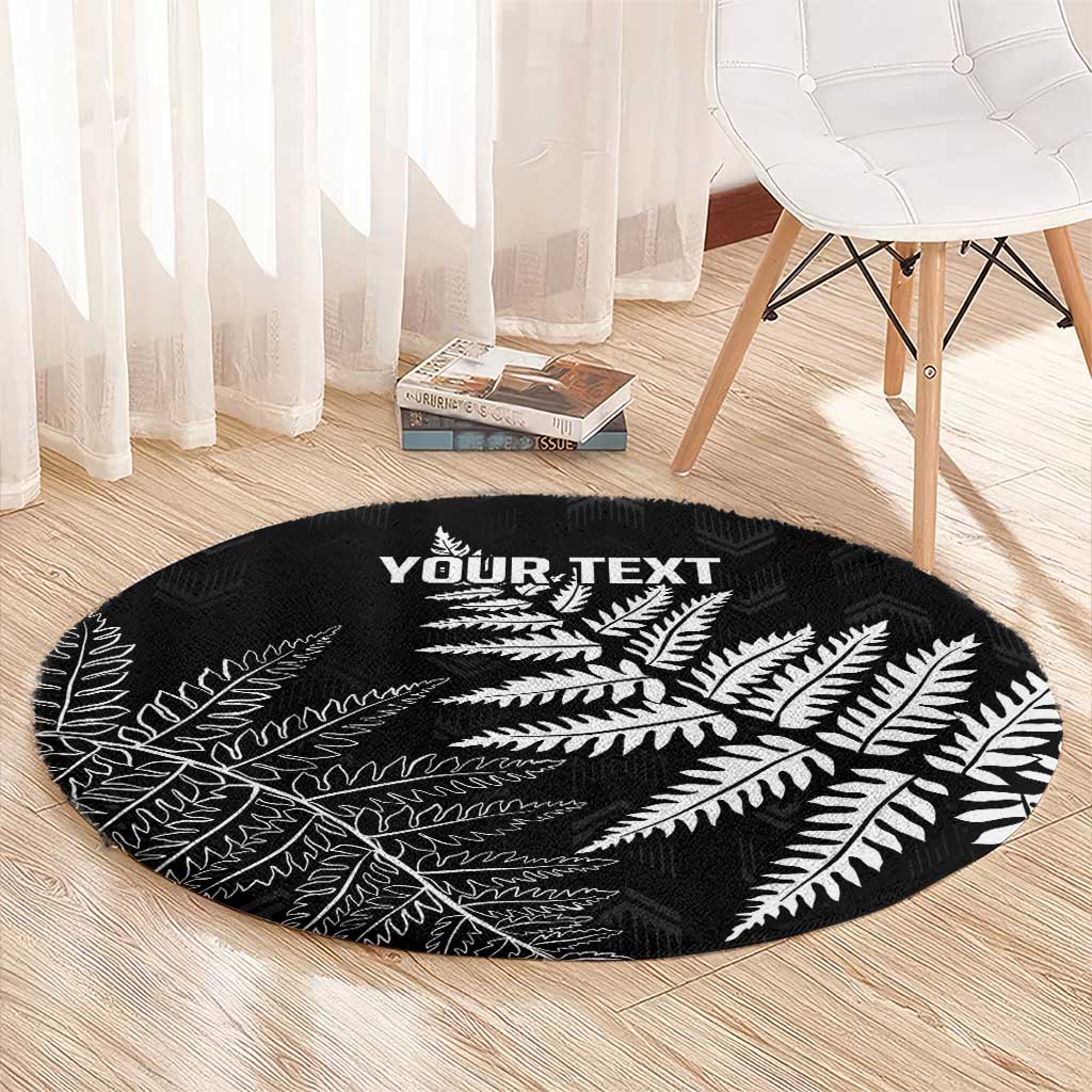 New Zealand Lawn Bowls Personalized Round Carpet Wrap-Around Silver Fern LT7 - Polynesian Pride