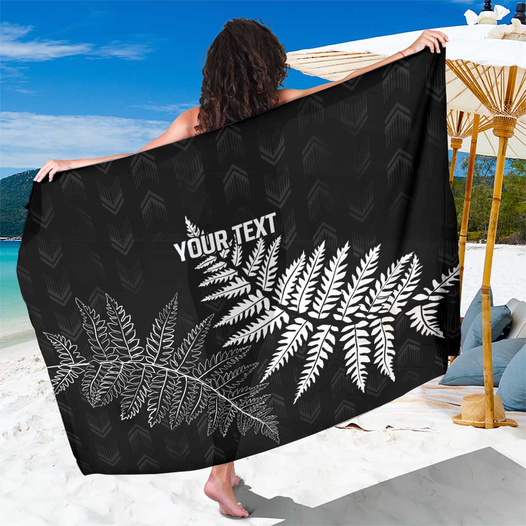 New Zealand Lawn Bowls Personalized Sarong Wrap-Around Silver Fern LT7 One Size 44 x 66 inches Black - Polynesian Pride