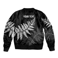 New Zealand Lawn Bowls Personalized Sleeve Zip Bomber Jacket Wrap-Around Silver Fern LT7 - Polynesian Pride