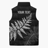 New Zealand Lawn Bowls Personalized Sleeveless Puffer Jacket Wrap-Around Silver Fern LT7 - Polynesian Pride