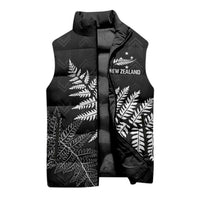 New Zealand Lawn Bowls Personalized Sleeveless Puffer Jacket Wrap-Around Silver Fern LT7 - Polynesian Pride