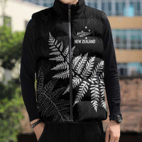 New Zealand Lawn Bowls Personalized Sleeveless Puffer Jacket Wrap-Around Silver Fern LT7 - Polynesian Pride
