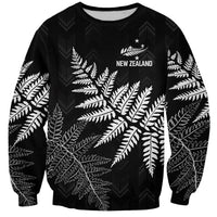 New Zealand Lawn Bowls Personalized Sweatshirt Wrap-Around Silver Fern LT7 Unisex Black - Polynesian Pride