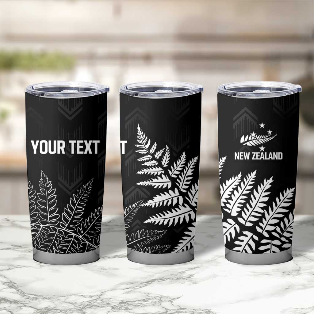 New Zealand Lawn Bowls Personalized Tumbler Cup Wrap-Around Silver Fern LT7 - Polynesian Pride