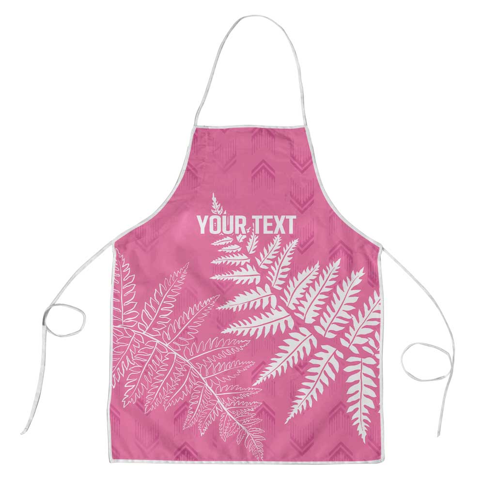 New Zealand Lawn Bowls Breast Cancer Personalized Apron Wrap-Around Silver Fern LT7 Pink - Polynesian Pride