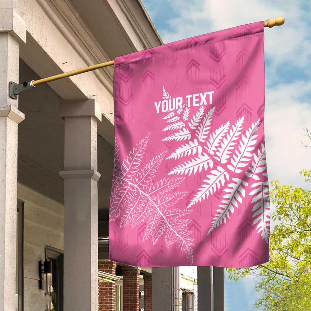 New Zealand Lawn Bowls Breast Cancer Personalized Garden Flag Wrap-Around Silver Fern LT7 House Flag Pink - Polynesian Pride