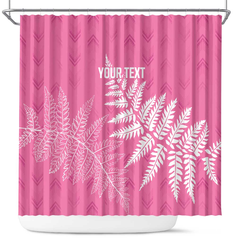New Zealand Lawn Bowls Breast Cancer Personalized Shower Curtain Wrap-Around Silver Fern LT7 Pink - Polynesian Pride