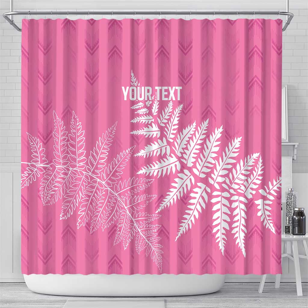 New Zealand Lawn Bowls Breast Cancer Personalized Shower Curtain Wrap-Around Silver Fern LT7 - Polynesian Pride