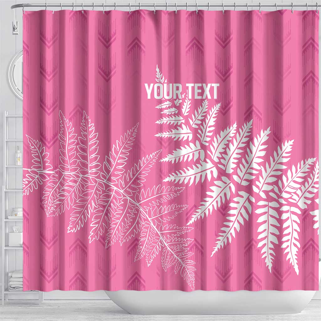 New Zealand Lawn Bowls Breast Cancer Personalized Shower Curtain Wrap-Around Silver Fern LT7 - Polynesian Pride