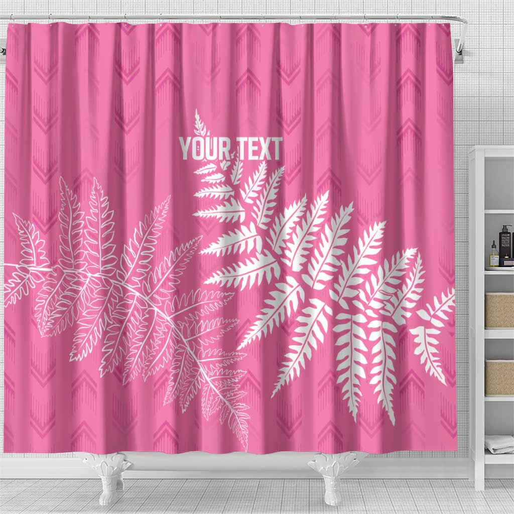 New Zealand Lawn Bowls Breast Cancer Personalized Shower Curtain Wrap-Around Silver Fern LT7 - Polynesian Pride