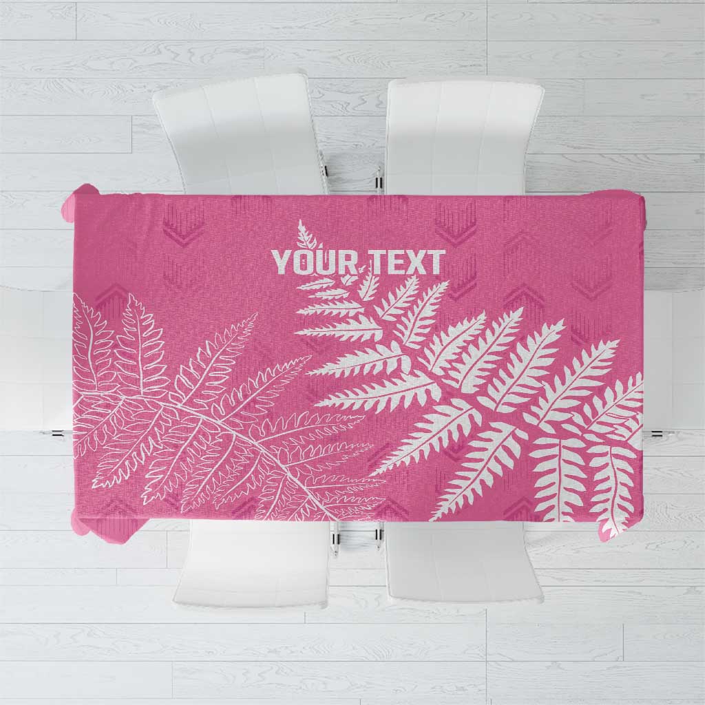 New Zealand Lawn Bowls Breast Cancer Personalized Tablecloth Wrap-Around Silver Fern LT7 Pink - Polynesian Pride